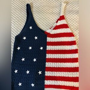 American flag knit tank top